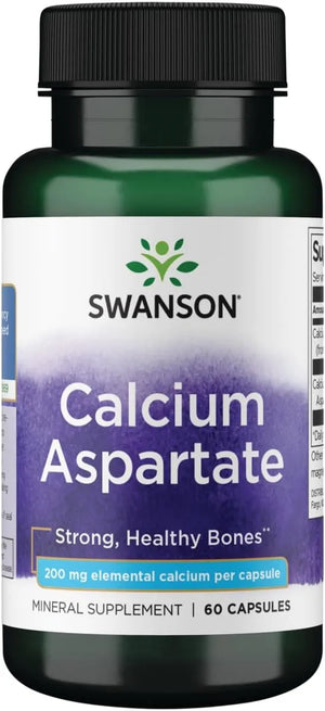 SWANSON - Swanson Calcium Aspartate 200Mg. 60 Capsulas - The Red Vitamin MX - Suplementos Alimenticios - {{ shop.shopifyCountryName }}