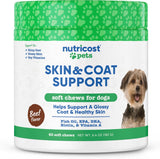 Nutricost Pets Skin & Coat Support Soft Chews for Dogs Beef Flavored 60 Masticables