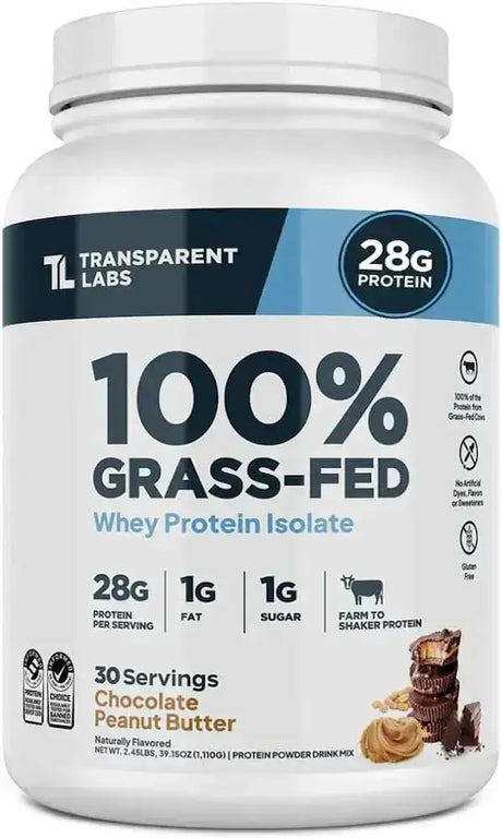 TRANSPARENT LABS - Transparent Labs Grass-Fed Whey Protein Isolate 30 Servicios Chocolate Peanut Butter 2.45Lb. - The Red Vitamin MX - Suplementos Alimenticios - {{ shop.shopifyCountryName }}