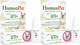 HomeoPet Feline UTI Plus Safe and Natural Urinary Tract Supplement for Cats 15Ml. 2 Pack