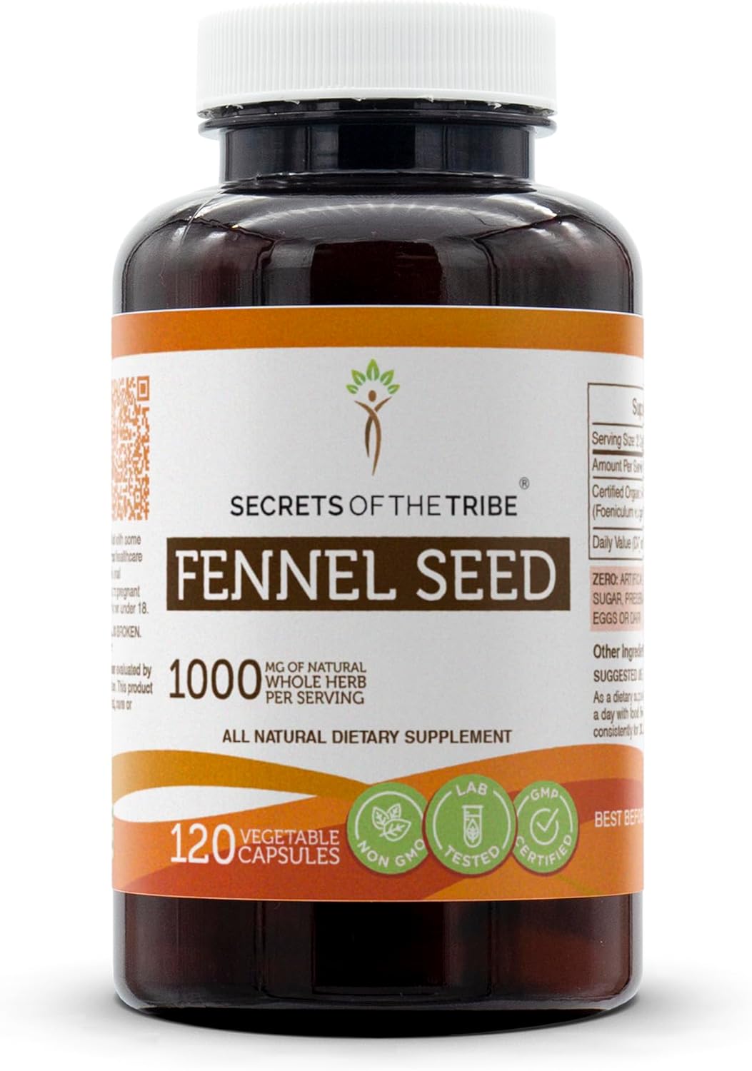 Secrets of the Tribe Fennel Seed 1000Mg. 120 Capsulas