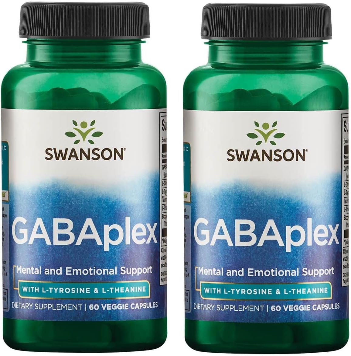 Swanson Amino Acid Gabaplex w/L-Tyrosine & L-Theanine 60 Capsulas 2 Pack