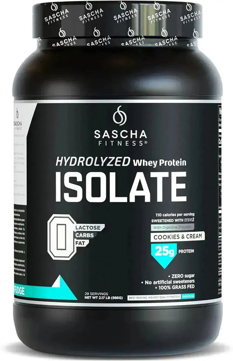 SASCHA FITNESS - SASCHA FITNESS Hydrolyzed Whey Protein Isolate Grass-Fed Cookies & Cream 986Gr. - The Red Vitamin MX - Suplementos Alimenticios - {{ shop.shopifyCountryName }}