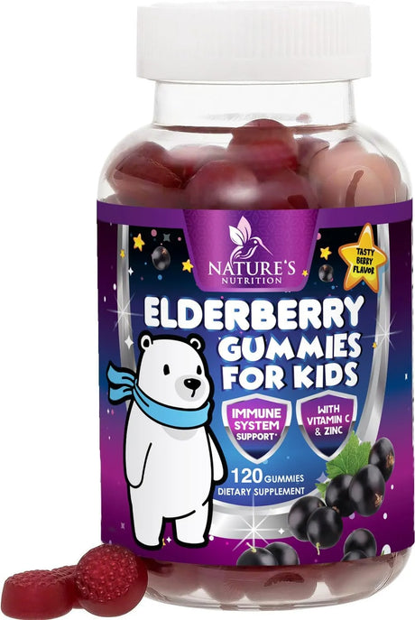 NATURE'S NUTRITION - Nature's Nutrition Sambucus Elderberry Immune Gummies for Kids 120 Gomitas - The Red Vitamin MX - Suplementos Alimenticios - {{ shop.shopifyCountryName }}