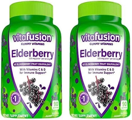 VITAFUSION - Vitafusion Elderberry Gummy Vitamins 90 Gomitas 2 Pack - The Red Vitamin MX - Suplementos Alimenticios - {{ shop.shopifyCountryName }}