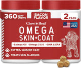 CHEW + HEAL - Chew + Heal Labs Omega Treats for Skin and Coat Bacon Flavor 180 Masticables 2 Pack - The Red Vitamin MX - Aceite De Pescado Para Perros - {{ shop.shopifyCountryName }}