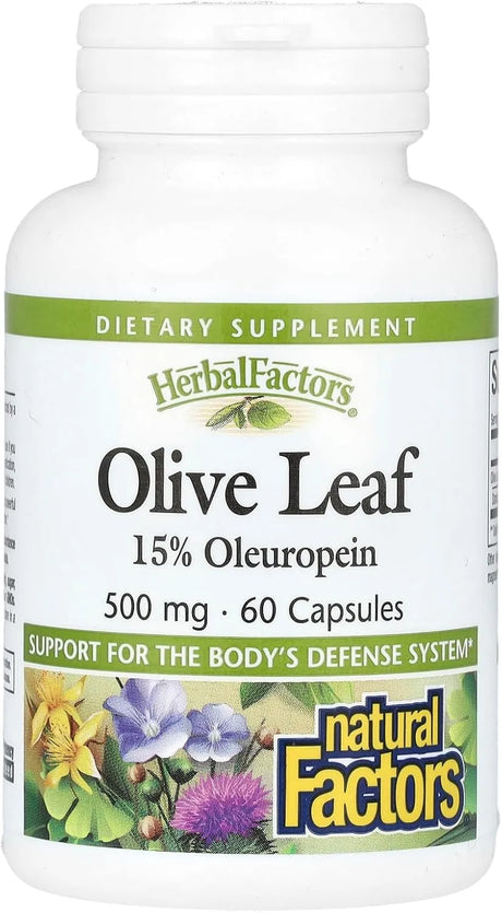 NATURAL FACTORS - Natural Factors Olive Leaf 500Mg. 60 Capsulas - The Red Vitamin MX - Suplementos Alimenticios - {{ shop.shopifyCountryName }}