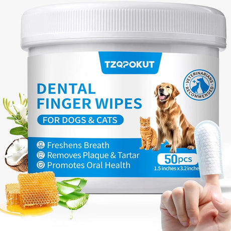 TZQPOKUT - Tzqpokut Dog Teeth Cleaning Wipes 50 Piezas - The Red Vitamin MX - Cuidado Dental Para Perros - {{ shop.shopifyCountryName }}