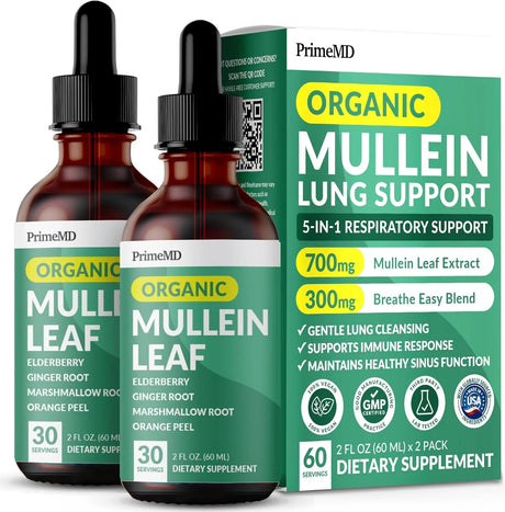 PRIMEMD - PrimeMD 5-in-1 Mullein Drops for Lungs 60Ml. 2 Pack - The Red Vitamin MX - Suplementos Alimenticios - {{ shop.shopifyCountryName }}