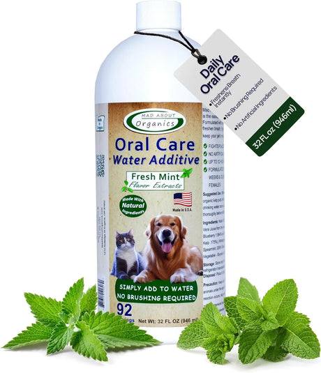 MAD ABOUT ORGANICS - Mad About Organics Oral Care Water Additive for Cats & Dogs Fresh Mint Flavor 946Ml. - The Red Vitamin MX - Cuidado Dental Para Perros - {{ shop.shopifyCountryName }}