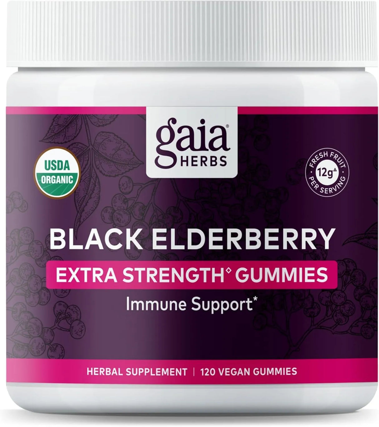 GAIA HERBS - Gaia Herbs Black Elderberry Sambucus Nigra Extra Strength Gummies 120 Gomitas - The Red Vitamin MX - Suplementos Alimenticios - {{ shop.shopifyCountryName }}