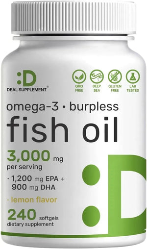 DEAL SUPPLEMENT - DEAL SUPPLEMENT Omega 3 Fish Oil 3,000Mg. 240 Capsulas Blandas - The Red Vitamin MX - Suplementos Alimenticios - {{ shop.shopifyCountryName }}