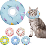 Seyezo Cat Cone Collar Soft Blue Fish Medium
