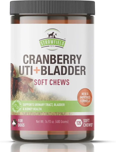 STRAWFIELD PETS - Strawfield Pets Cranberry UTI Treatment for Dogs Peanut Butter Flavor 120 Masticables - The Red Vitamin MX - Salud De Tracto Urinario Para Perros - {{ shop.shopifyCountryName }}