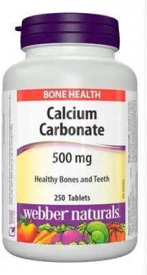 WEBBER NATURALS - Webber Naturals Calcium Carbonate 500Mg. 250 Tabletas - The Red Vitamin MX - Suplementos Alimenticios - {{ shop.shopifyCountryName }}