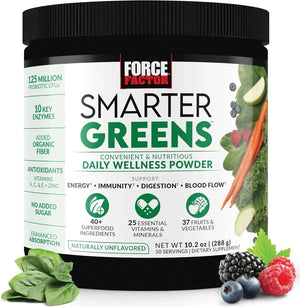 FORCE FACTOR - Force Factor Smarter Greens Daily Wellness Powder Unflavored 30 Servicios 288Gr. - The Red Vitamin MX - Suplementos Alimenticios - {{ shop.shopifyCountryName }}