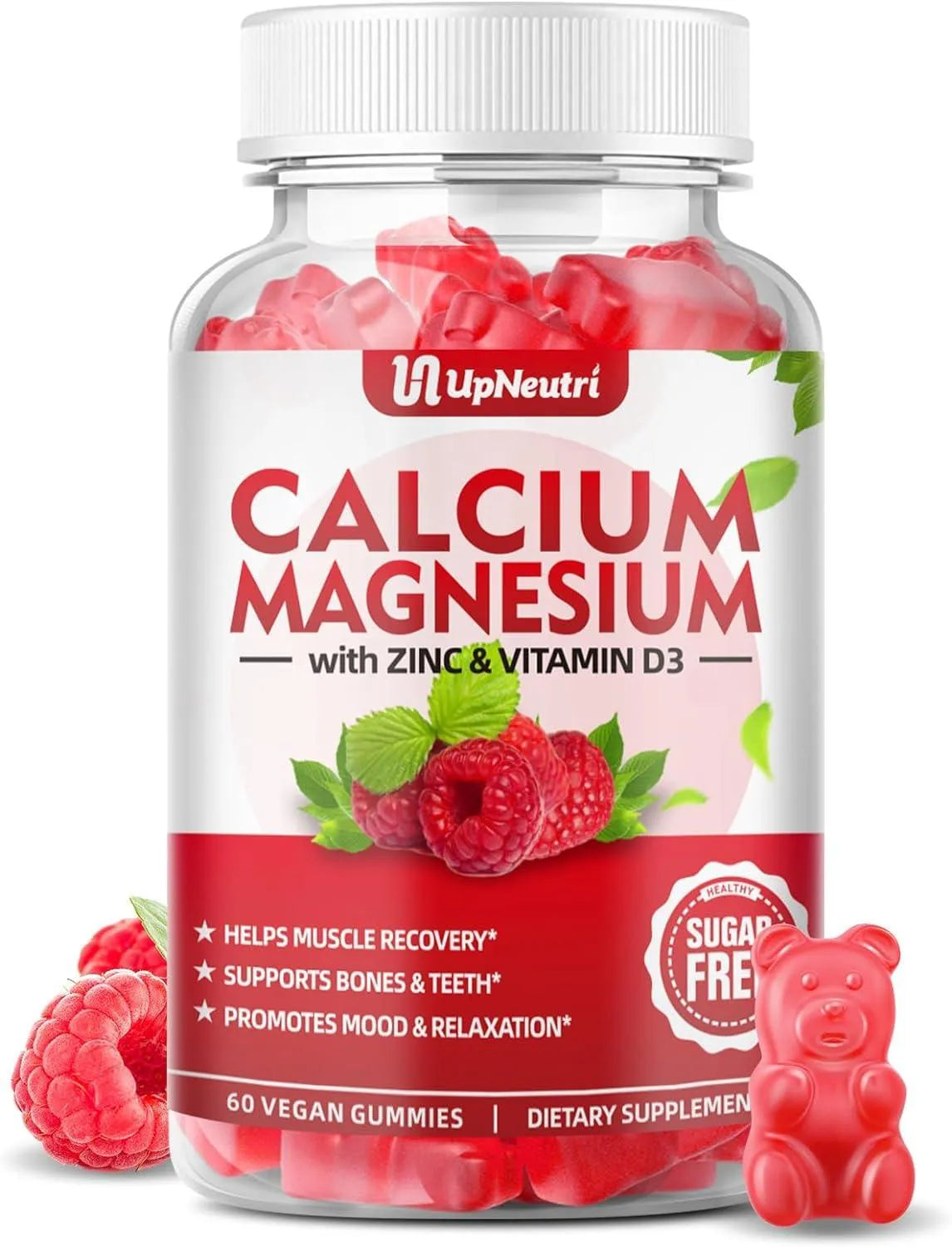 UPNEUTRI - UPNEUTRI Calcium Magnesium Zinc with Vitamin D3 Raspberry Flavor 60 Gomitas - The Red Vitamin MX - Suplementos Alimenticios - {{ shop.shopifyCountryName }}