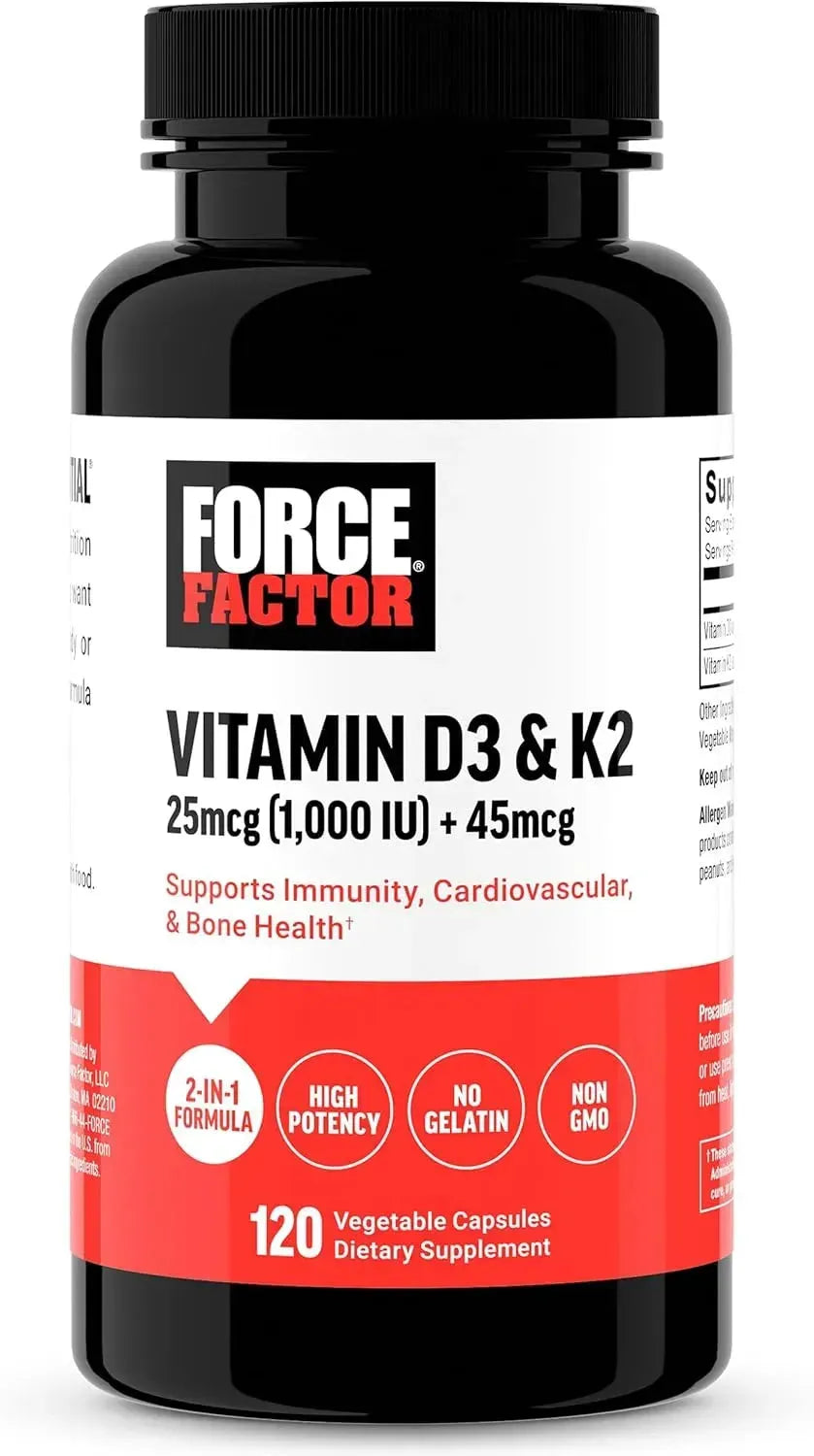 FORCE FACTOR - Force Factor Vitamin D3 K2 120 Capsulas - The Red Vitamin MX - Suplementos Alimenticios - {{ shop.shopifyCountryName }}