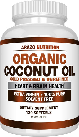 ARAZO NUTRITION - Arazo Nutrition Organic Coconut Oil 2000Mg. 120 Capsulas Blandas - The Red Vitamin MX - Suplementos Alimenticios - {{ shop.shopifyCountryName }}