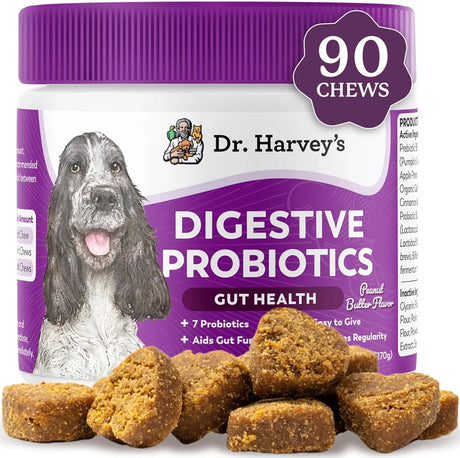 DR. HARVEY'S - Dr. Harvey's Digestive Probiotic Soft Chews for Dogs 90 Masticables - The Red Vitamin MX - Probióticos Para Perros - {{ shop.shopifyCountryName }}