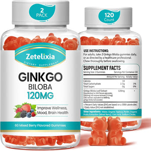 ZETELIXIA - Zetelixia Ginkgo Biloba Gummies 120Mg. 60 Gomitas 2 Pack - The Red Vitamin MX - Suplementos Alimenticios - {{ shop.shopifyCountryName }}