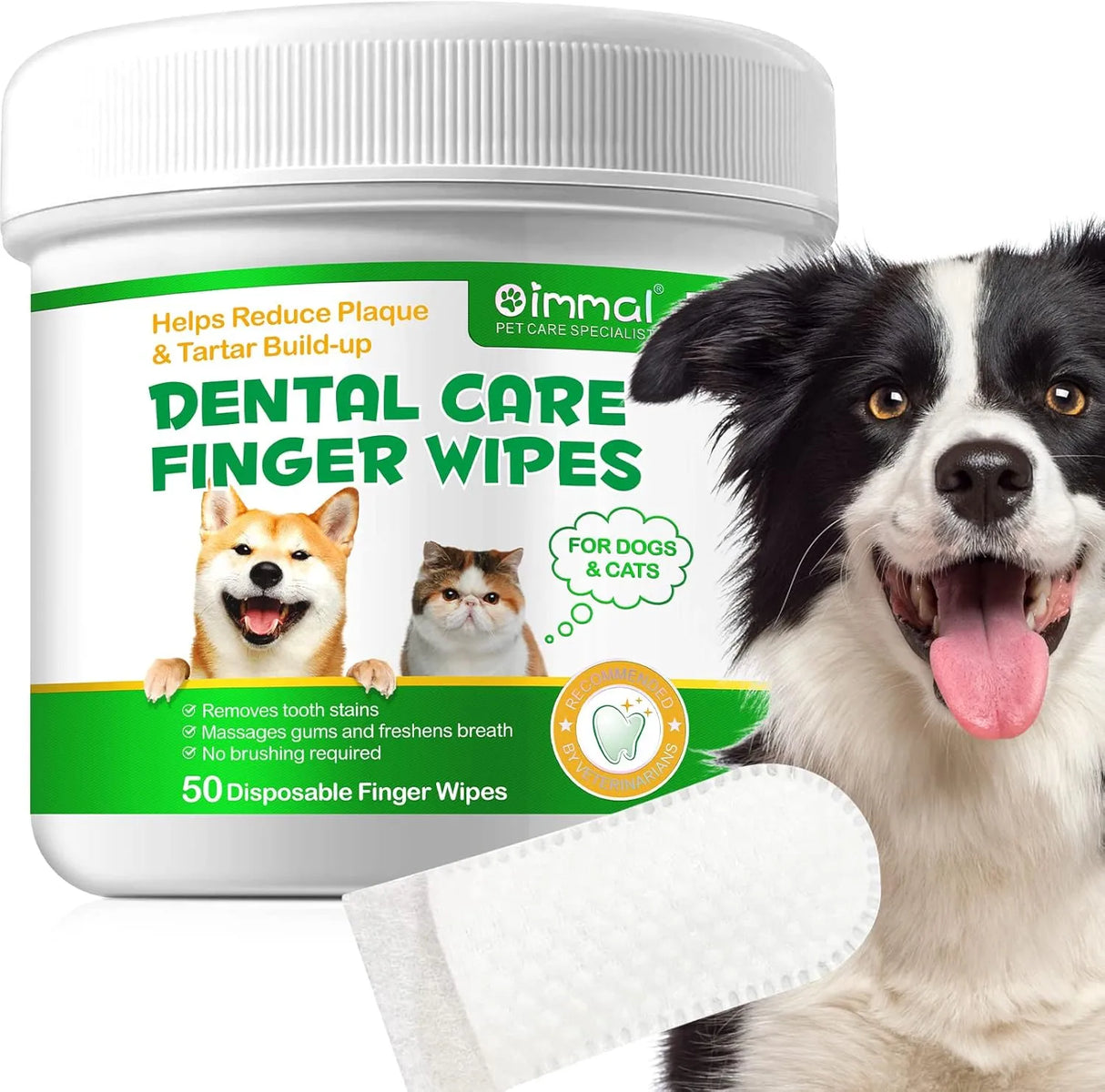 OIMMAL - OIMMAL Teeth Cleaning Wipes for Dogs & Cats 50 Toallitas - The Red Vitamin MX - Cuidado Dental Para Perros - {{ shop.shopifyCountryName }}