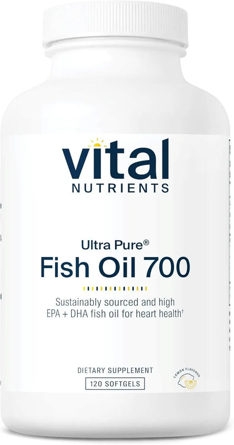 VITAL NUTRIENTS - Vital Nutrients Ultra Pure Fish Oil 700 120 Capsulas Blandas - The Red Vitamin MX - Suplementos Alimenticios - {{ shop.shopifyCountryName }}