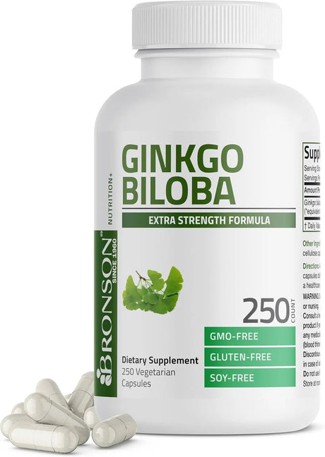 BRONSON - Bronson Ginkgo Biloba 500Mg. 250 Capsulas - The Red Vitamin MX - Suplementos Alimenticios - {{ shop.shopifyCountryName }}