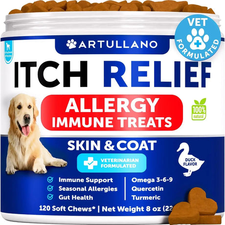 ARTULLANO - Artullano Dog Allergy Relief Chews Duck 120 Masticables - The Red Vitamin MX - Remedios Para La Picazón De Perros - {{ shop.shopifyCountryName }}