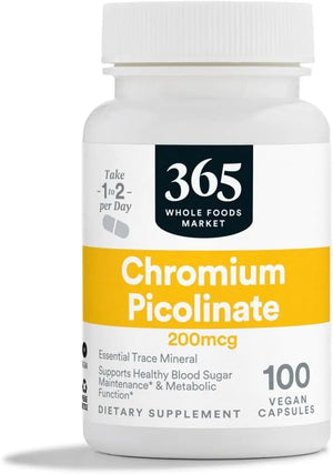 365 - 365 by Whole Foods Market Chromium Picolinate 200mcg 100 Capsulas - The Red Vitamin MX - Suplementos Alimenticios - {{ shop.shopifyCountryName }}