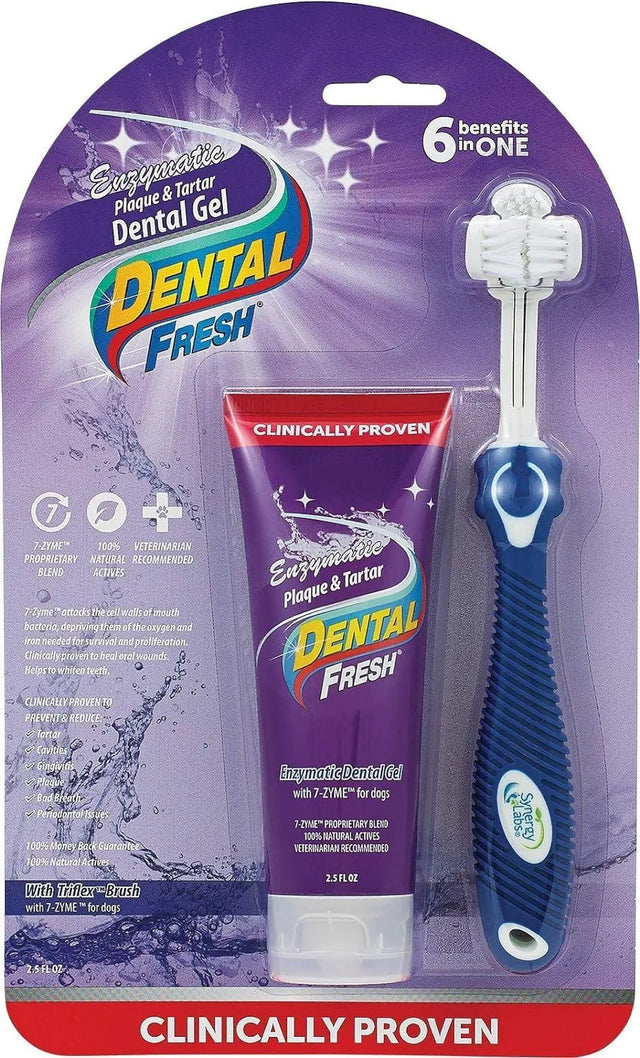 DENTAL FRESH - Dental Fresh Enzymatic Gel Dog Tooth Brushing Kit 2.5 Oz. - The Red Vitamin MX - Cuidado Dental Para Perros - {{ shop.shopifyCountryName }}