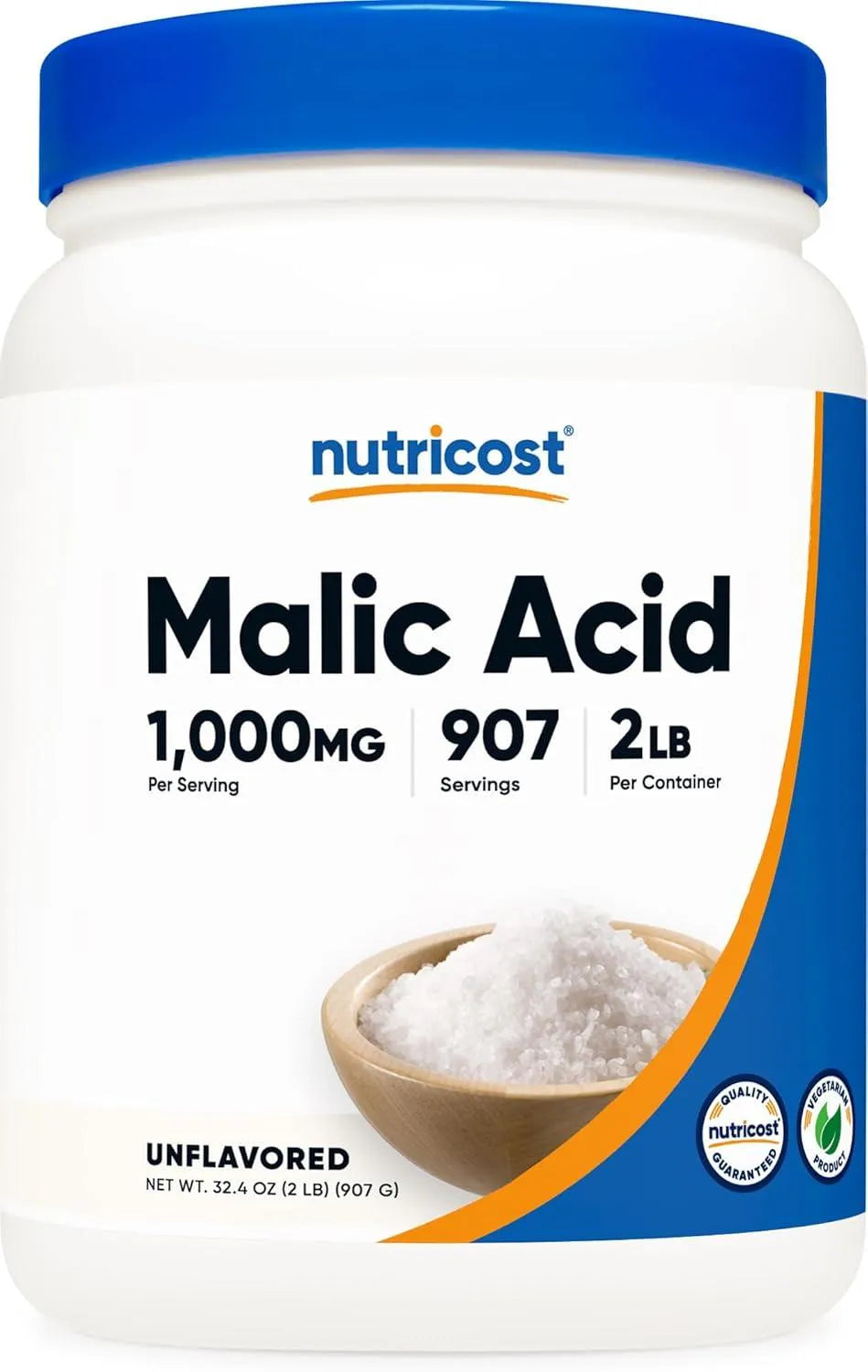 NUTRICOST - Nutricost Malic Acid Powder 907Gr. - The Red Vitamin MX - Suplementos Alimenticios - {{ shop.shopifyCountryName }}