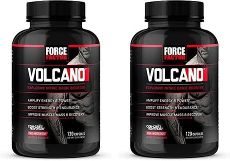 FORCE FACTOR - Force Factor Volcano Pre Workout Nitric Oxide Booster 120 Capsulas 2 Pack - The Red Vitamin MX - Suplementos Alimenticios - {{ shop.shopifyCountryName }}