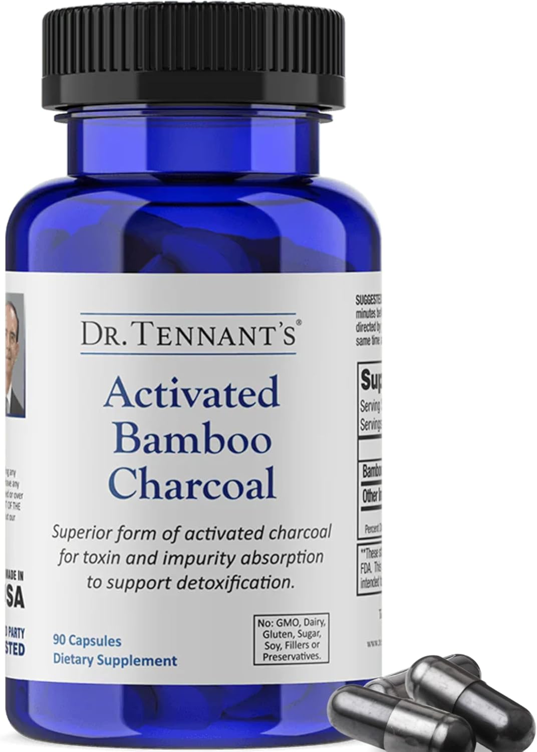 Dr. Tennant's Activated Bamboo Charcoal 90 Capsulas