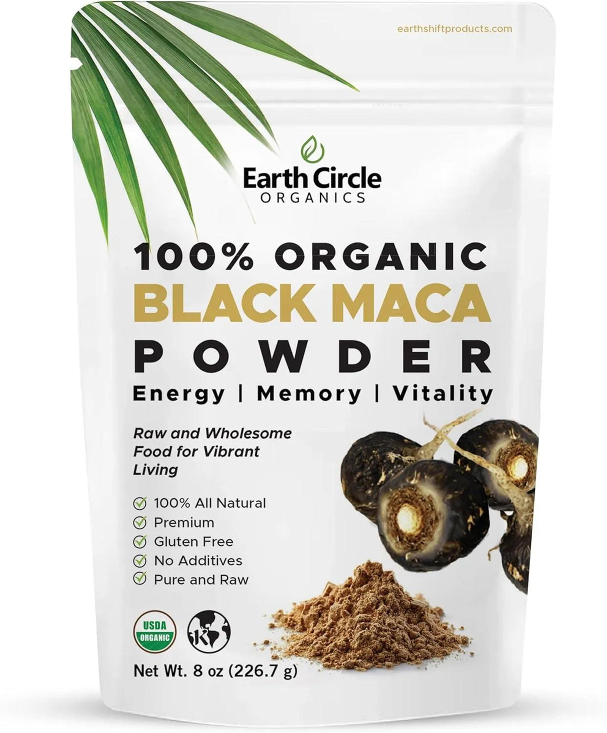 EARTH CIRCLE ORGANICS - Earth Circle Organics Organic Black Maca Peruvian Root Powder 226.7Gr. - The Red Vitamin MX - Suplementos Alimenticios - {{ shop.shopifyCountryName }}