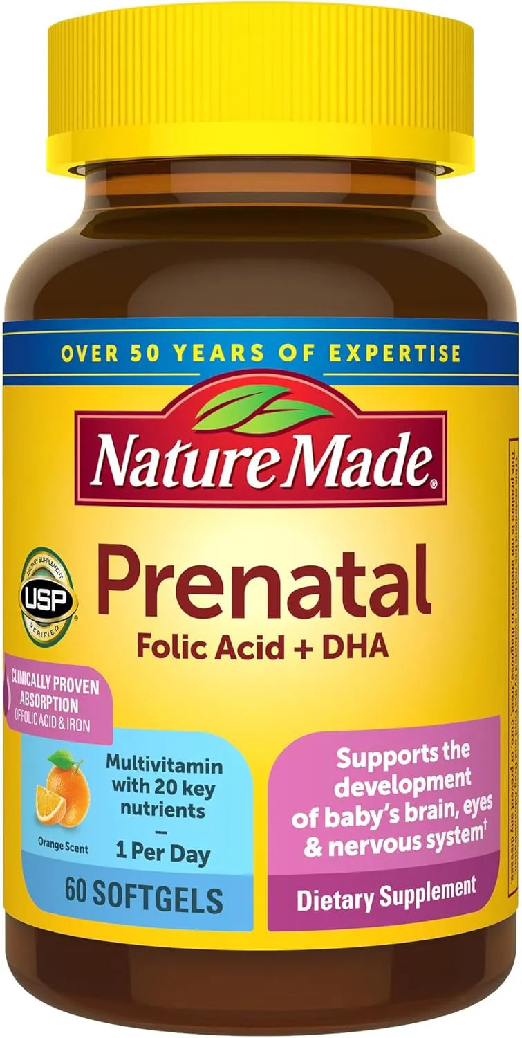 NATURE MADE - Nature Made Prenatal with Folic Acid + DHA 60 Capsulas Blandas - The Red Vitamin MX - Suplementos Alimenticios - {{ shop.shopifyCountryName }}