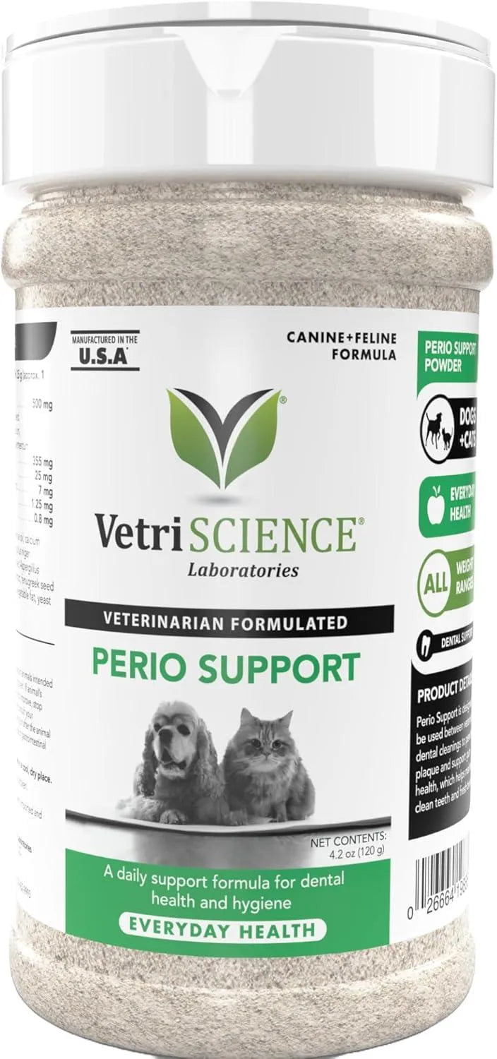 VETRISCIENCE - VetriScience Perio Support Cat & Dog Teeth Cleaning Dental Powder 120Gr. - The Red Vitamin MX - Cuidado Dental Para Perros - {{ shop.shopifyCountryName }}