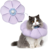 H HIDREAM Cat Cone Collar Purple Flower Medium