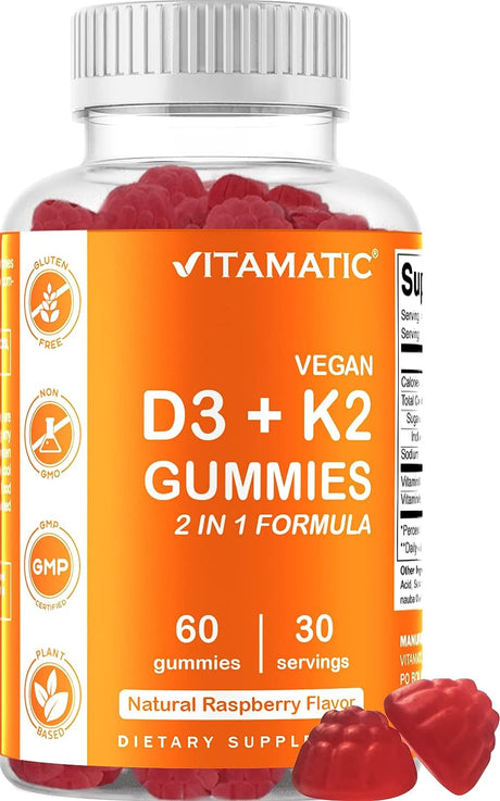 Vitamatic Vitamin D3 K2 60 Gomitas - The Red Vitamin MX - Suplementos Alimenticios - VITAMATIC