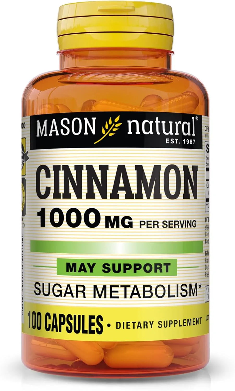 MASON NATURAL - MASON NATURAL Cinnamom 1000Mg. 100 Capsulas - The Red Vitamin MX - Suplementos Alimenticios - {{ shop.shopifyCountryName }}