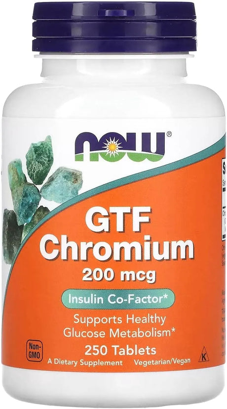 NOW SUPPLEMENTS - NOW Supplements GTF Chromium 200mcg 200 Tabletas - The Red Vitamin MX - Suplementos Alimenticios - {{ shop.shopifyCountryName }}