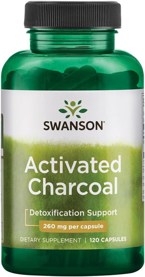 Swanson Activated Charcoal 260Mg. 120 Capsulas