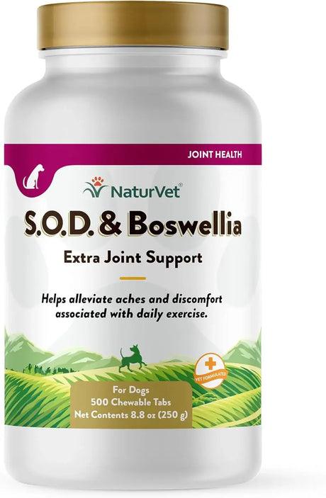 NATURVET - NaturVet S.O.D. & Boswellia Extra Joint Support Dog 500 Tabletas Masticables - The Red Vitamin MX - Cuidado De Cadera Y Articulaciones Para Perros - {{ shop.shopifyCountryName }}