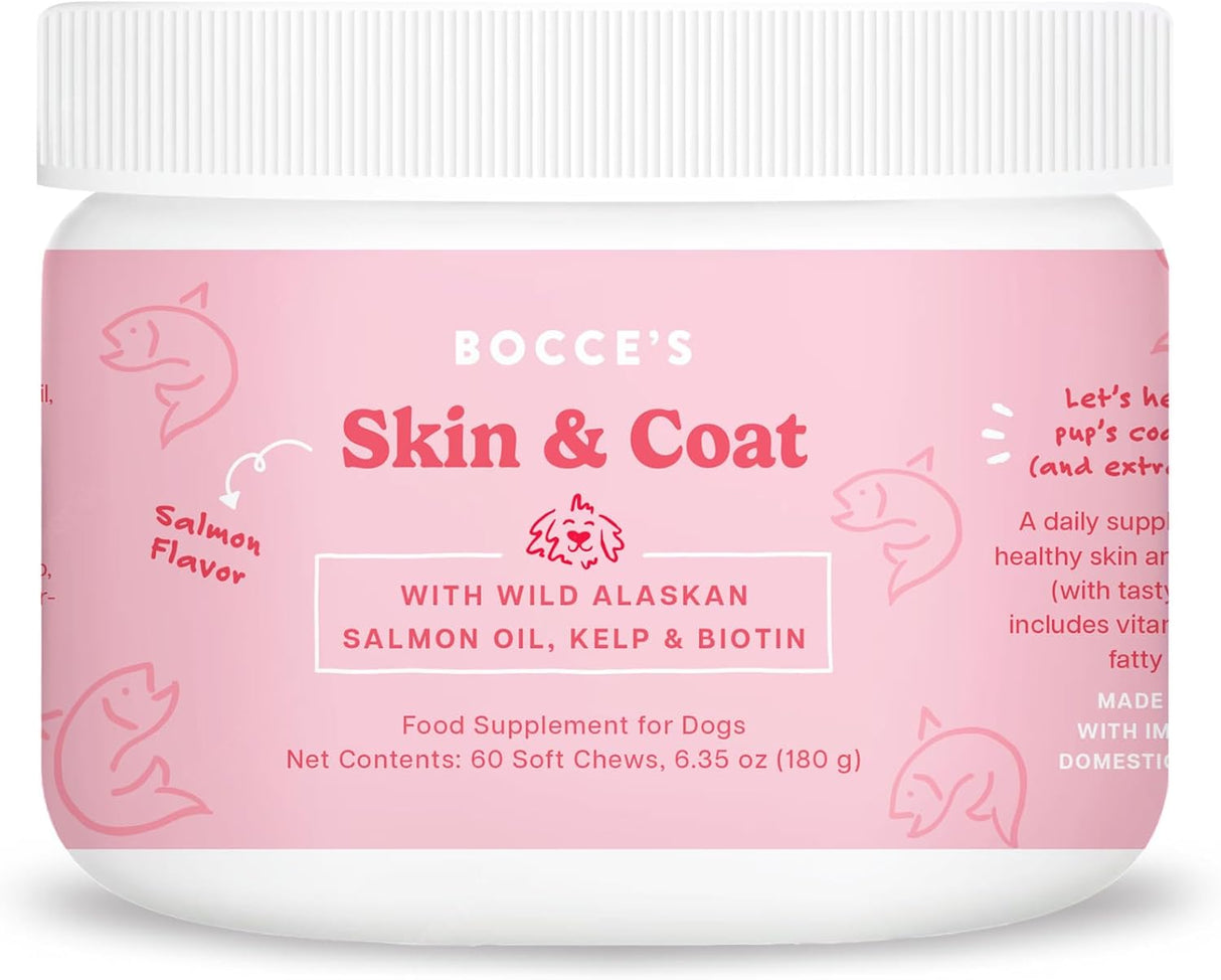 Bocce's Bakery Skin & Coat Supplement for Dogs 60 Masticables