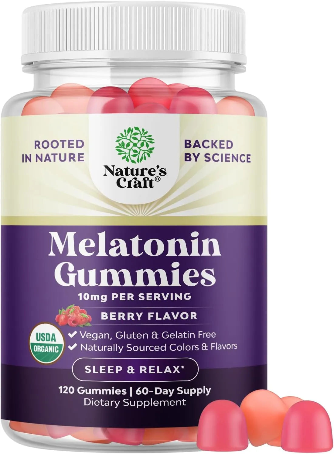 NATURES CRAFT - Natures Craft Organic Melatonin Gummies 10Mg. 120 Gomitas - The Red Vitamin MX - Suplementos Alimenticios - {{ shop.shopifyCountryName }}