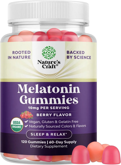 NATURES CRAFT - Natures Craft Organic Melatonin Gummies 10Mg. 120 Gomitas - The Red Vitamin MX - Suplementos Alimenticios - {{ shop.shopifyCountryName }}