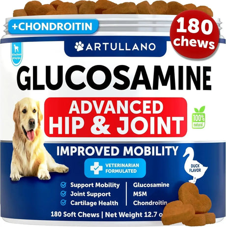ARTULLANO - Artullano Hip and Joint Supplement for Dogs 180 Masticables - The Red Vitamin MX - Cuidado De Cadera Y Articulaciones Para Perros - {{ shop.shopifyCountryName }}