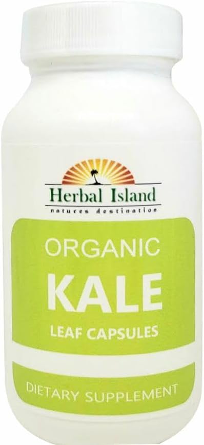 Herbal Island Organic Kale Leaf Powder 500Mg. 30 Capsulas