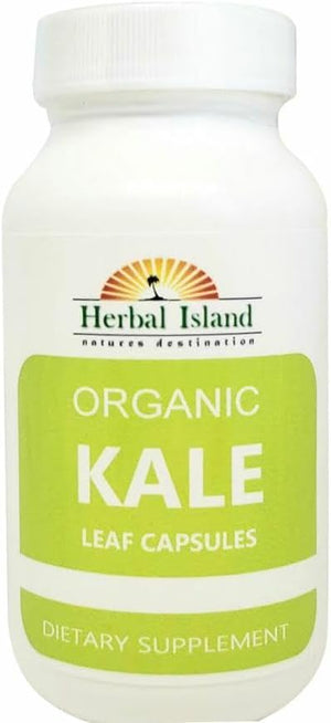 Herbal Island Organic Kale Leaf Powder 500Mg. 30 Capsulas