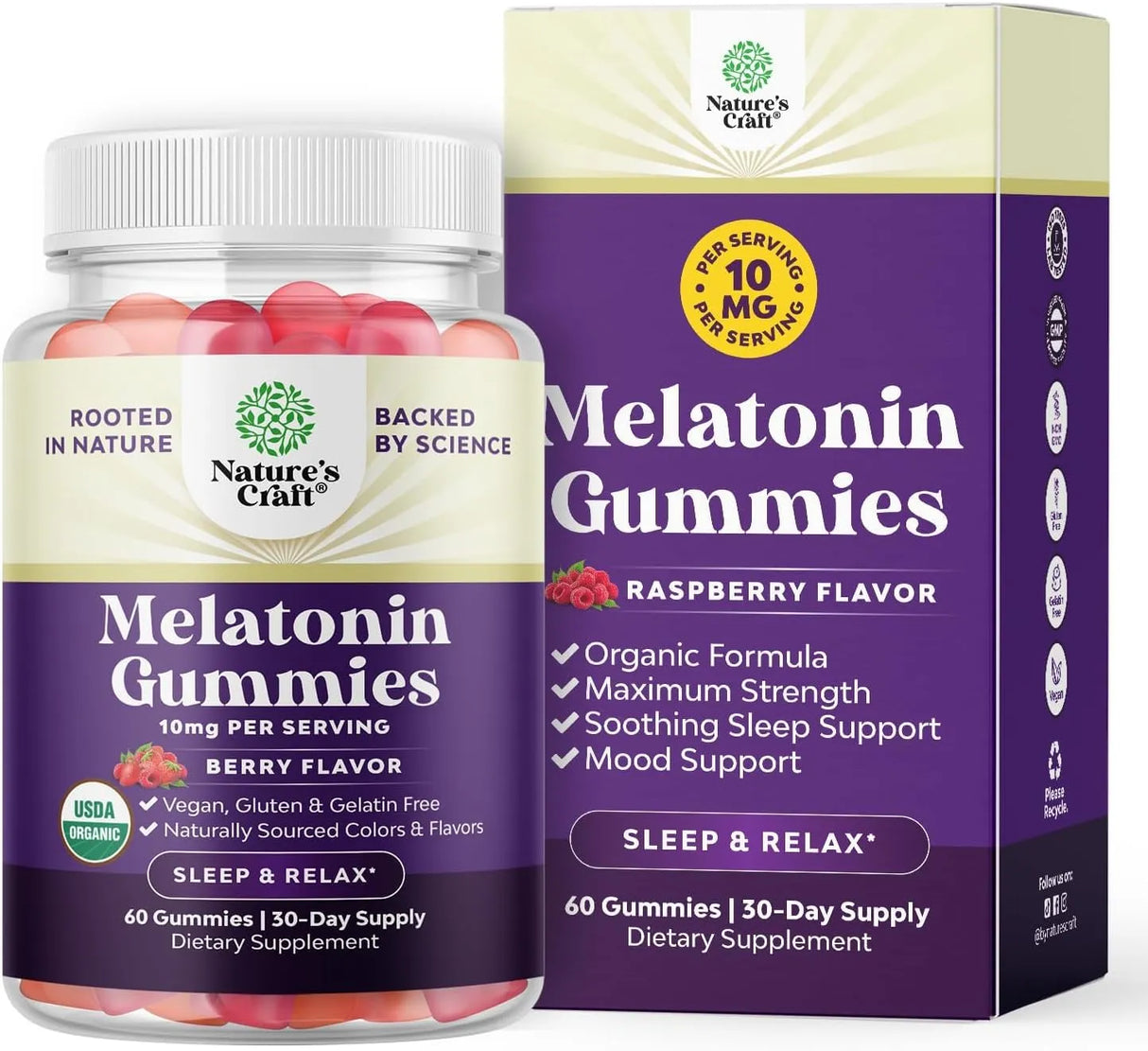 NATURES CRAFT - Natures Craft Organic Melatonin Gummies 10Mg. 60 Gomitas - The Red Vitamin MX - Suplementos Alimenticios - {{ shop.shopifyCountryName }}